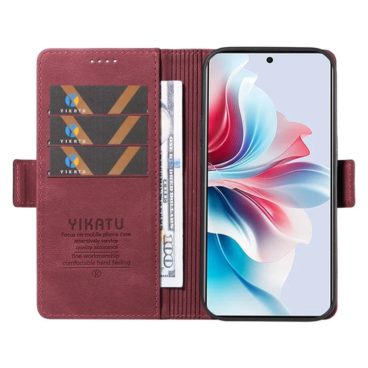 YIKATU YK-005 For Oppo Reno11 F 5G / F25 Pro 5G Leather Phone Case Stand Wallet Cover