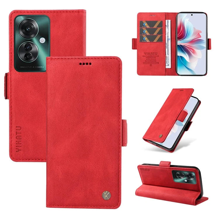 YIKATU YK-005 For Oppo Reno11 F 5G / F25 Pro 5G Leather Phone Case Stand Wallet Cover