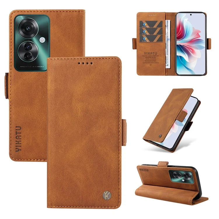 YIKATU YK-005 For Oppo Reno11 F 5G / F25 Pro 5G Leather Phone Case Stand Wallet Cover