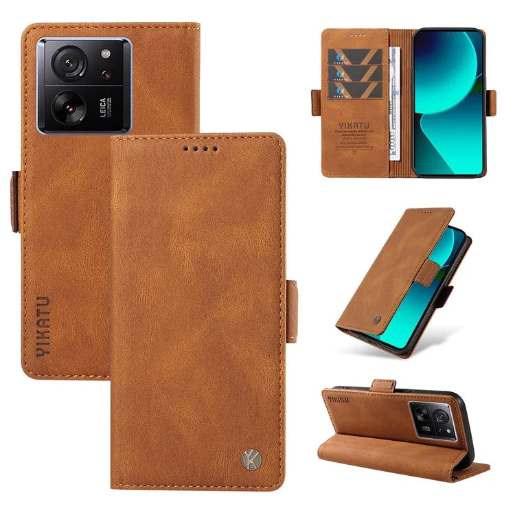 YIKATU YK-005 For Xiaomi 13T / 13T Pro / Redmi K60 Ultra Leather Phone Case Flip Stand Wallet Cover