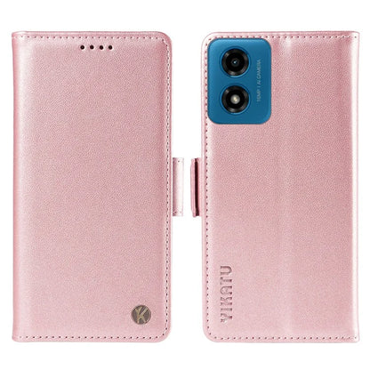 YIKATU YK-003 For Motorola Moto E14 4G / G04 4G / G04s 4G / G24 4G Case PU Leather Stand Shockproof Phone Cover