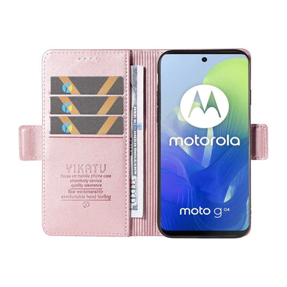 YIKATU YK-003 For Motorola Moto E14 4G / G04 4G / G04s 4G / G24 4G Case PU Leather Stand Shockproof Phone Cover