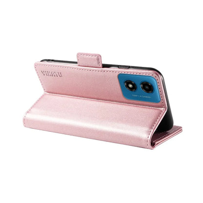 YIKATU YK-003 For Motorola Moto E14 4G / G04 4G / G04s 4G / G24 4G Case PU Leather Stand Shockproof Phone Cover