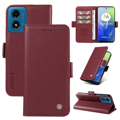 YIKATU YK-003 For Motorola Moto E14 4G / G04 4G / G04s 4G / G24 4G Case PU Leather Stand Shockproof Phone Cover