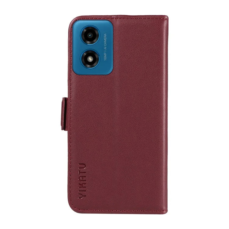 YIKATU YK-003 For Motorola Moto E14 4G / G04 4G / G04s 4G / G24 4G Case PU Leather Stand Shockproof Phone Cover