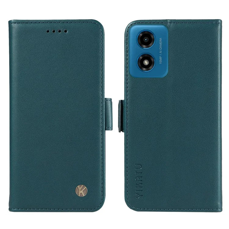 YIKATU YK-003 For Motorola Moto E14 4G / G04 4G / G04s 4G / G24 4G Case PU Leather Stand Shockproof Phone Cover