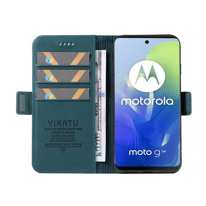 YIKATU YK-003 For Motorola Moto E14 4G / G04 4G / G04s 4G / G24 4G Case PU Leather Stand Shockproof Phone Cover