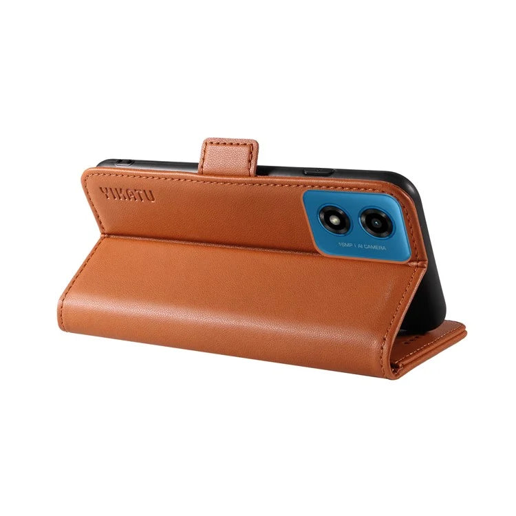 YIKATU YK-003 For Motorola Moto E14 4G / G04 4G / G04s 4G / G24 4G Case PU Leather Stand Shockproof Phone Cover