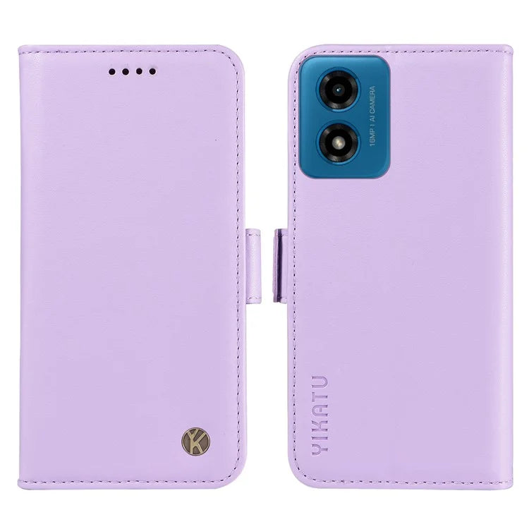YIKATU YK-003 For Motorola Moto E14 4G / G04 4G / G04s 4G / G24 4G Case PU Leather Stand Shockproof Phone Cover