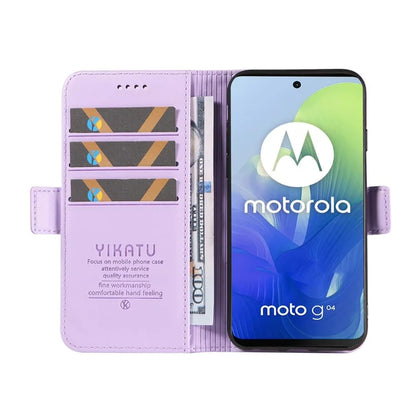 YIKATU YK-003 For Motorola Moto E14 4G / G04 4G / G04s 4G / G24 4G Case PU Leather Stand Shockproof Phone Cover