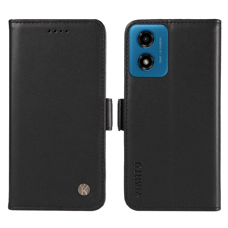 YIKATU YK-003 For Motorola Moto E14 4G / G04 4G / G04s 4G / G24 4G Case PU Leather Stand Shockproof Phone Cover