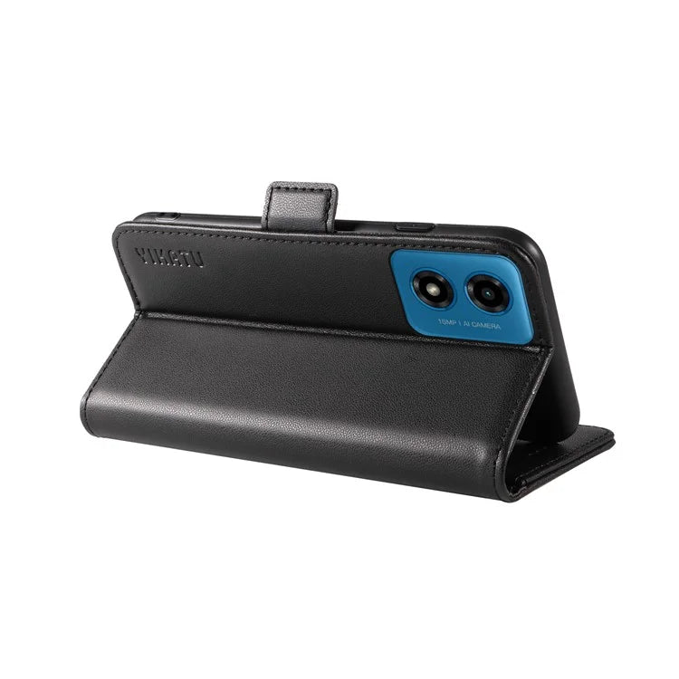 YIKATU YK-003 For Motorola Moto E14 4G / G04 4G / G04s 4G / G24 4G Case PU Leather Stand Shockproof Phone Cover