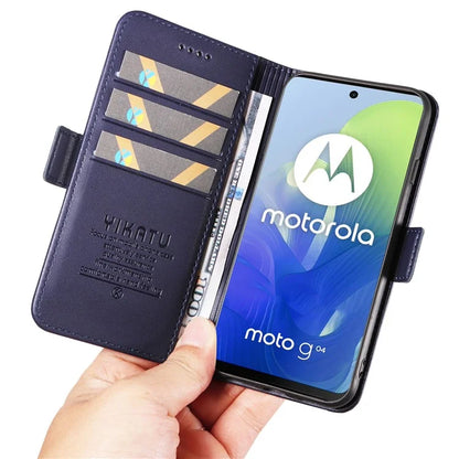 YIKATU YK-003 For Motorola Moto E14 4G / G04 4G / G04s 4G / G24 4G Case PU Leather Stand Shockproof Phone Cover