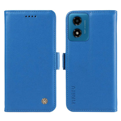 YIKATU YK-003 For Motorola Moto E14 4G / G04 4G / G04s 4G / G24 4G Case PU Leather Stand Shockproof Phone Cover