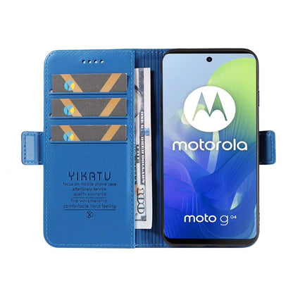 YIKATU YK-003 For Motorola Moto E14 4G / G04 4G / G04s 4G / G24 4G Case PU Leather Stand Shockproof Phone Cover
