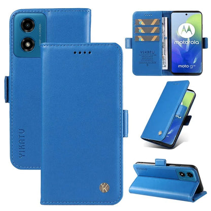 YIKATU YK-003 For Motorola Moto E14 4G / G04 4G / G04s 4G / G24 4G Case PU Leather Stand Shockproof Phone Cover