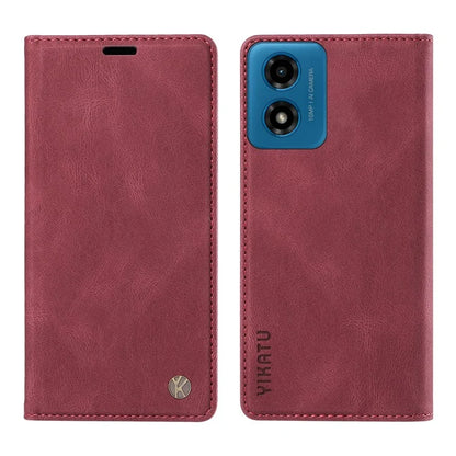 YIKATU YK-004 For Motorola Moto E14 4G / G04 4G / G04s 4G / G24 4G Case Flip Stand Skin-Touch Leather Phone Cover