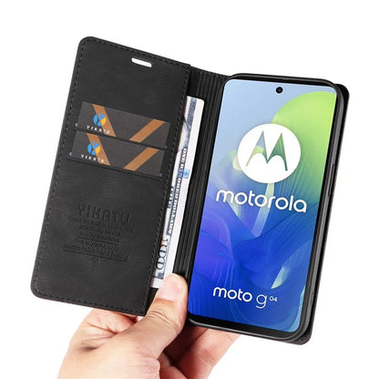 YIKATU YK-004 For Motorola Moto E14 4G / G04 4G / G04s 4G / G24 4G Case Flip Stand Skin-Touch Leather Phone Cover