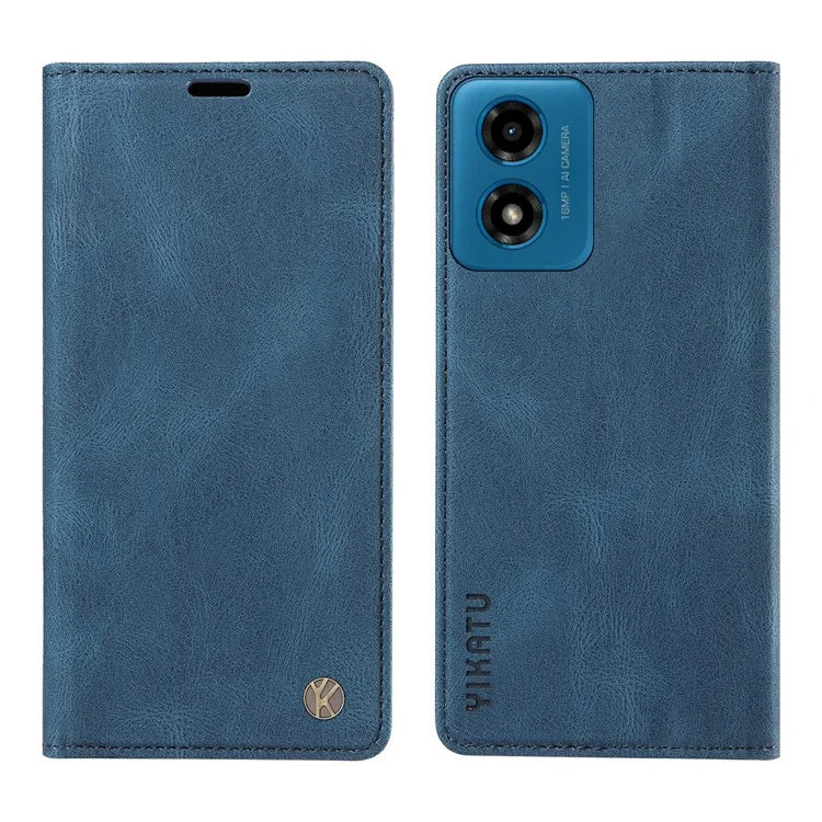 YIKATU YK-004 For Motorola Moto E14 4G / G04 4G / G04s 4G / G24 4G Case Flip Stand Skin-Touch Leather Phone Cover