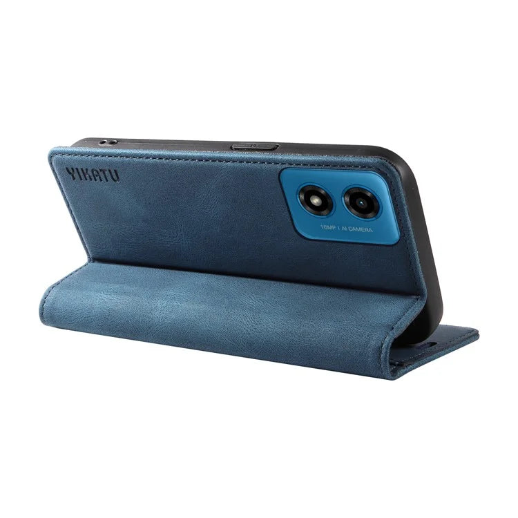 YIKATU YK-004 For Motorola Moto E14 4G / G04 4G / G04s 4G / G24 4G Case Flip Stand Skin-Touch Leather Phone Cover