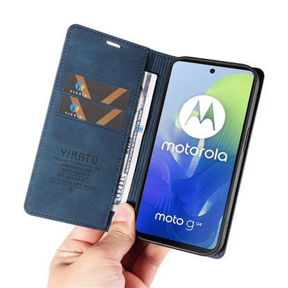 YIKATU YK-004 For Motorola Moto E14 4G / G04 4G / G04s 4G / G24 4G Case Flip Stand Skin-Touch Leather Phone Cover