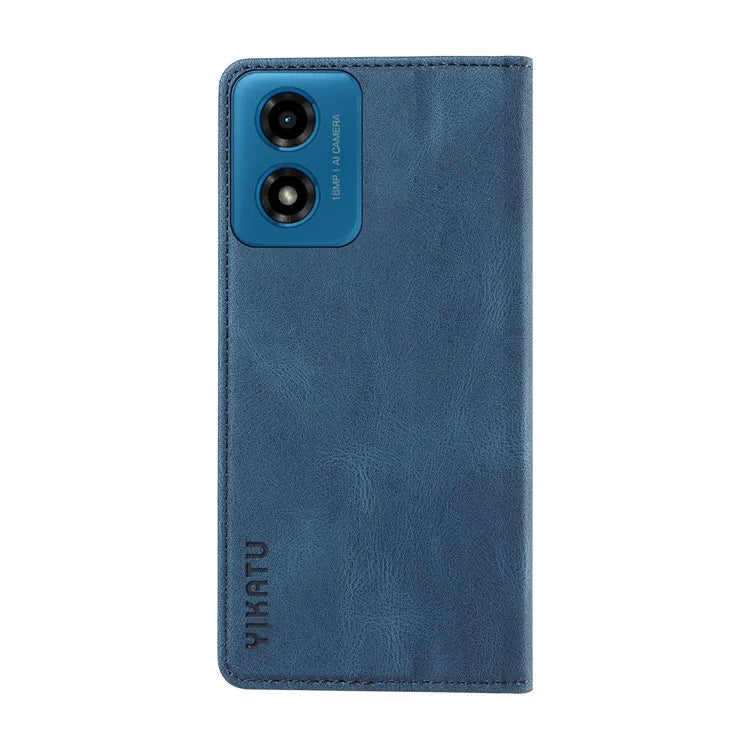 YIKATU YK-004 For Motorola Moto E14 4G / G04 4G / G04s 4G / G24 4G Case Flip Stand Skin-Touch Leather Phone Cover