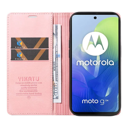 YIKATU YK-004 For Motorola Moto E14 4G / G04 4G / G04s 4G / G24 4G Case Flip Stand Skin-Touch Leather Phone Cover