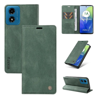 YIKATU YK-004 For Motorola Moto E14 4G / G04 4G / G04s 4G / G24 4G Case Flip Stand Skin-Touch Leather Phone Cover