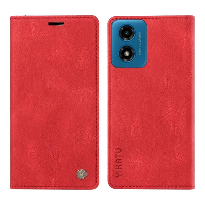 YIKATU YK-004 For Motorola Moto E14 4G / G04 4G / G04s 4G / G24 4G Case Flip Stand Skin-Touch Leather Phone Cover