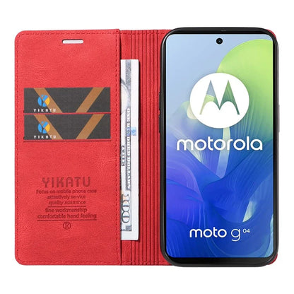 YIKATU YK-004 For Motorola Moto E14 4G / G04 4G / G04s 4G / G24 4G Case Flip Stand Skin-Touch Leather Phone Cover