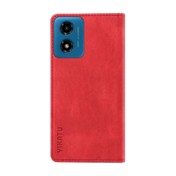 YIKATU YK-004 For Motorola Moto E14 4G / G04 4G / G04s 4G / G24 4G Case Flip Stand Skin-Touch Leather Phone Cover