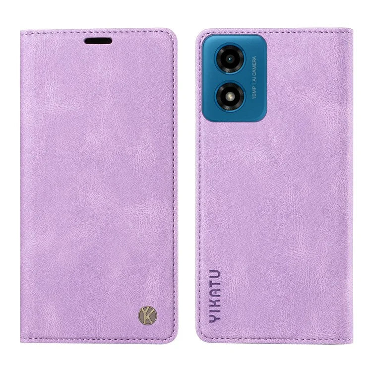 YIKATU YK-004 For Motorola Moto E14 4G / G04 4G / G04s 4G / G24 4G Case Flip Stand Skin-Touch Leather Phone Cover