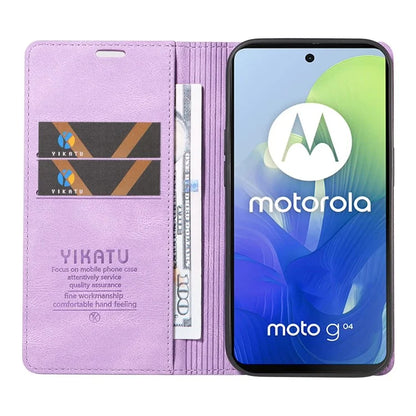 YIKATU YK-004 For Motorola Moto E14 4G / G04 4G / G04s 4G / G24 4G Case Flip Stand Skin-Touch Leather Phone Cover