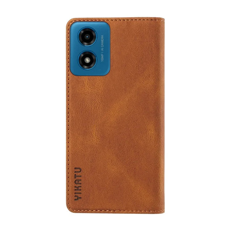 YIKATU YK-004 For Motorola Moto E14 4G / G04 4G / G04s 4G / G24 4G Case Flip Stand Skin-Touch Leather Phone Cover