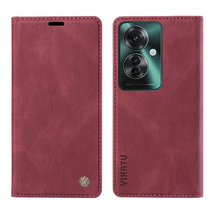 YIKATU YK-004 For Oppo Reno11 F 5G / F25 Pro 5G Leather Case Skin-touch Wallet Phone Cover