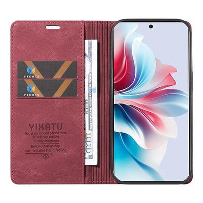 YIKATU YK-004 For Oppo Reno11 F 5G / F25 Pro 5G Leather Case Skin-touch Wallet Phone Cover