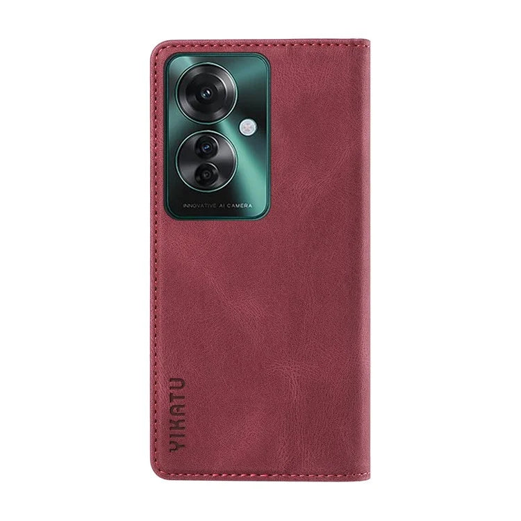 YIKATU YK-004 For Oppo Reno11 F 5G / F25 Pro 5G Leather Case Skin-touch Wallet Phone Cover