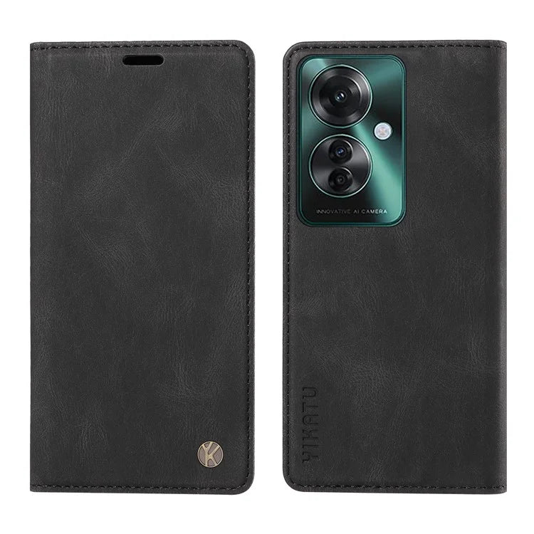 YIKATU YK-004 For Oppo Reno11 F 5G / F25 Pro 5G Leather Case Skin-touch Wallet Phone Cover