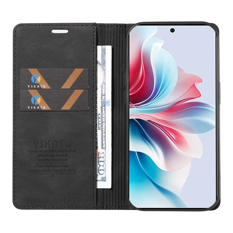 YIKATU YK-004 For Oppo Reno11 F 5G / F25 Pro 5G Leather Case Skin-touch Wallet Phone Cover