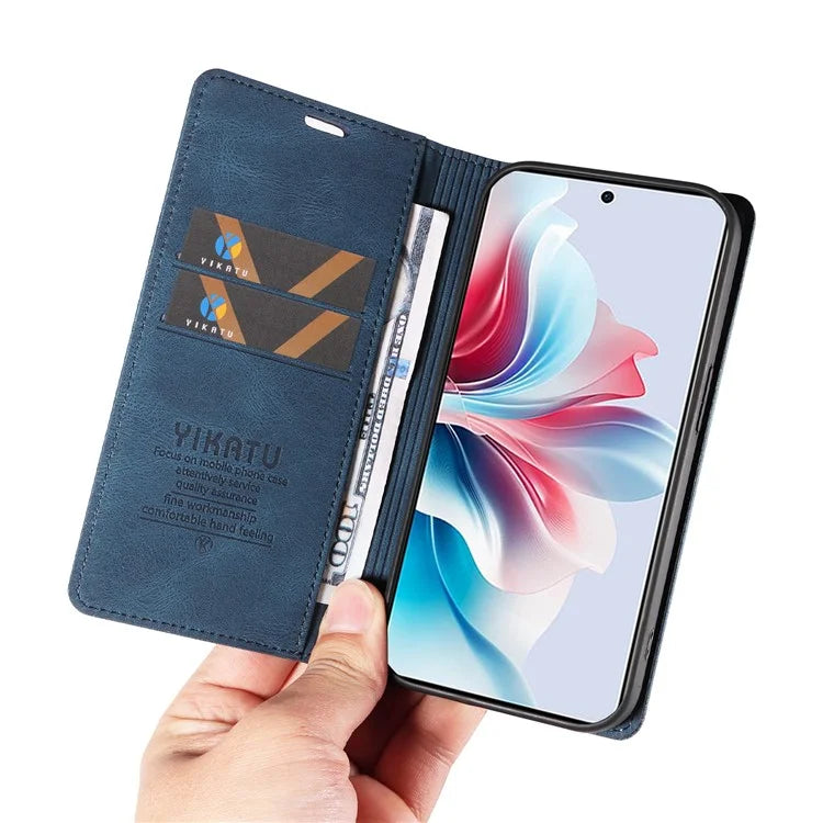 YIKATU YK-004 For Oppo Reno11 F 5G / F25 Pro 5G Leather Case Skin-touch Wallet Phone Cover