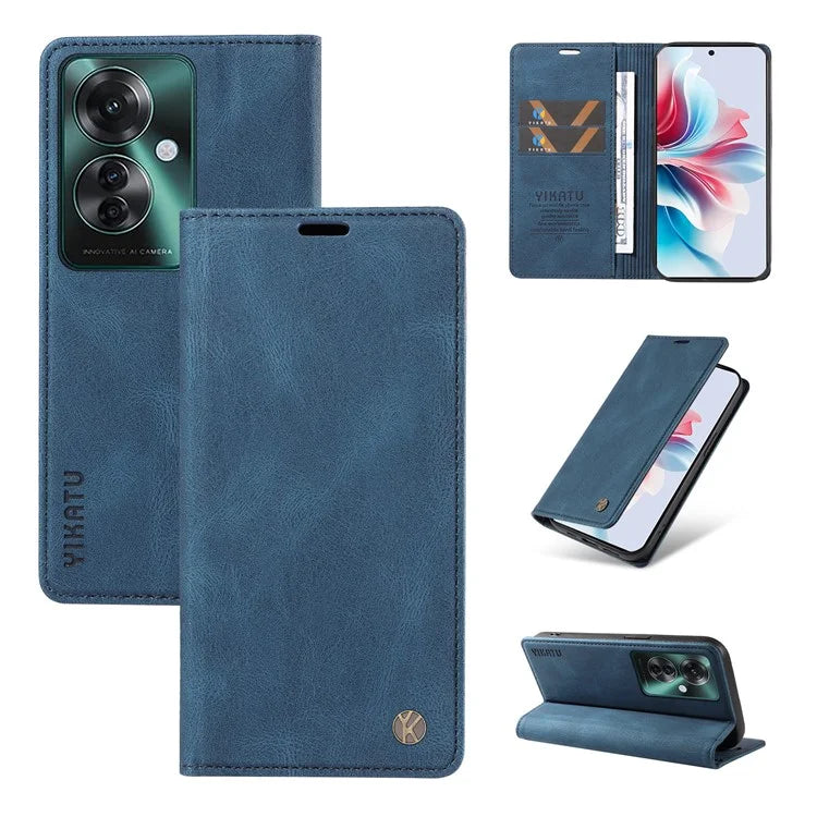 YIKATU YK-004 For Oppo Reno11 F 5G / F25 Pro 5G Leather Case Skin-touch Wallet Phone Cover
