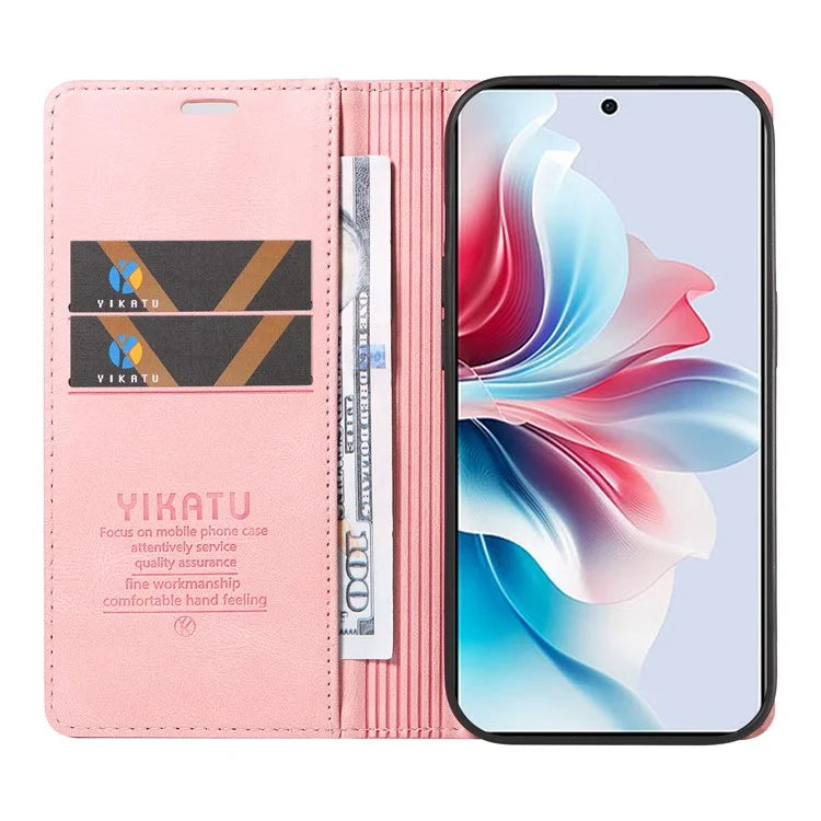 YIKATU YK-004 For Oppo Reno11 F 5G / F25 Pro 5G Leather Case Skin-touch Wallet Phone Cover