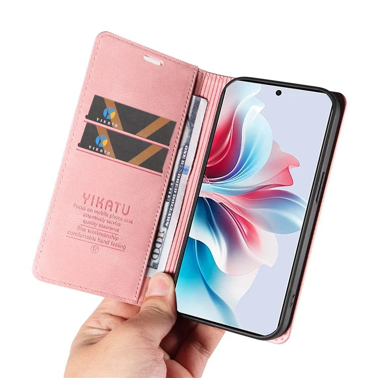 YIKATU YK-004 For Oppo Reno11 F 5G / F25 Pro 5G Leather Case Skin-touch Wallet Phone Cover
