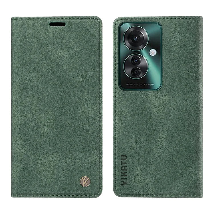 YIKATU YK-004 For Oppo Reno11 F 5G / F25 Pro 5G Leather Case Skin-touch Wallet Phone Cover