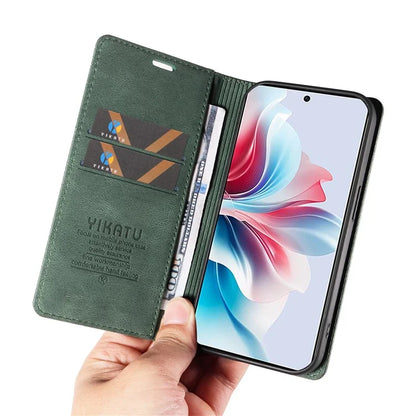 YIKATU YK-004 For Oppo Reno11 F 5G / F25 Pro 5G Leather Case Skin-touch Wallet Phone Cover