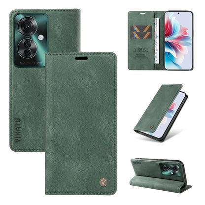 YIKATU YK-004 For Oppo Reno11 F 5G / F25 Pro 5G Leather Case Skin-touch Wallet Phone Cover