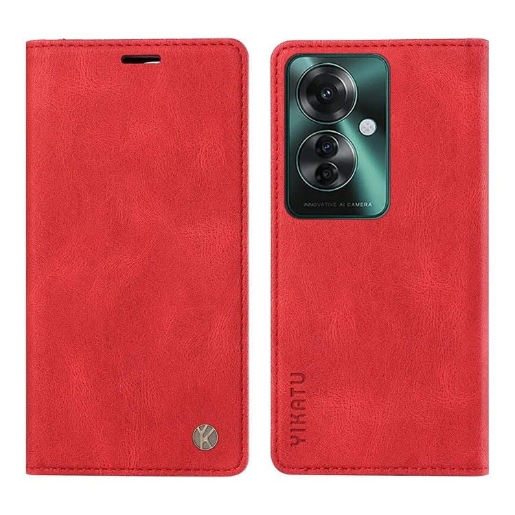 YIKATU YK-004 For Oppo Reno11 F 5G / F25 Pro 5G Leather Case Skin-touch Wallet Phone Cover