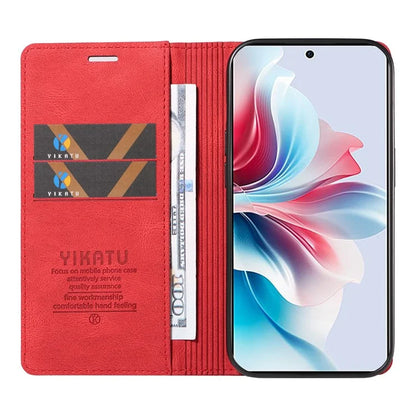 YIKATU YK-004 For Oppo Reno11 F 5G / F25 Pro 5G Leather Case Skin-touch Wallet Phone Cover