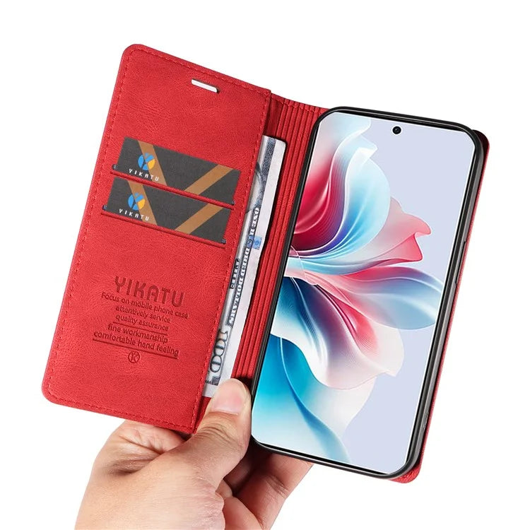YIKATU YK-004 For Oppo Reno11 F 5G / F25 Pro 5G Leather Case Skin-touch Wallet Phone Cover