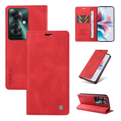 YIKATU YK-004 For Oppo Reno11 F 5G / F25 Pro 5G Leather Case Skin-touch Wallet Phone Cover